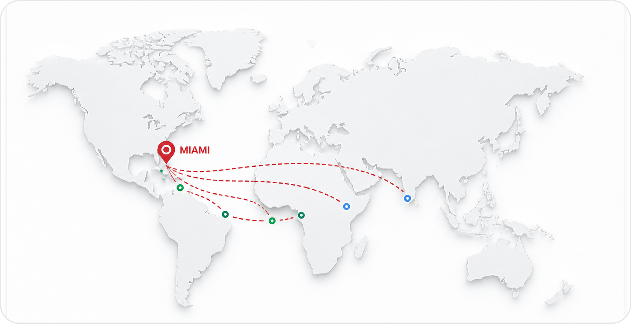 Shipping destinations map